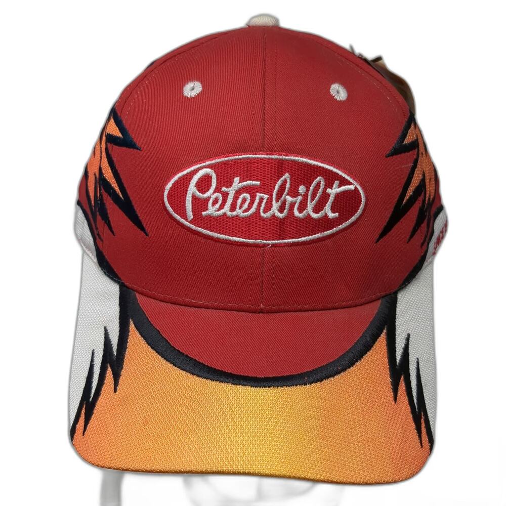 Cyrk Peterbilt Baseball Cap Red One Size Flame Graphic Strapback Hat Since 1939